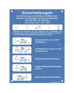 Hinweisschild „Sicherheitsregeln“
