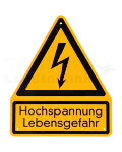 Warnschild Hochspannung, Lebensgefahr