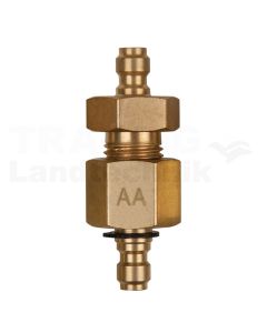 Doppel-Adapterstück M14x1,5 Innen- und Außengewinde und 3/8" Schlauchanschluss