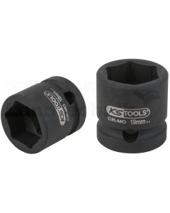 1/2" Sechskant-Kraft-Stecknuss, extra kurz, 19,0 m