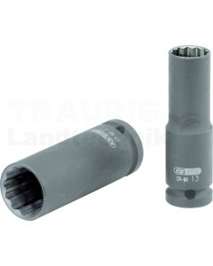 1/2" 12-kant-Kraft-Stecknuss,lang,19mm