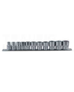 3/8" Sechskant-Stecknuss-Satz, 11-tlg.