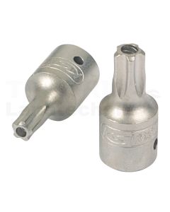 1/4" Bit Stecknuss 5-Stern m. Bohrung