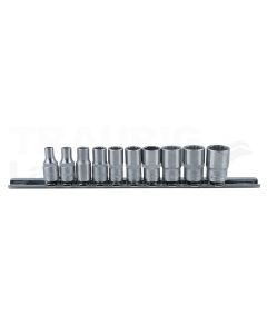 1/4" 12-kant-Stecknuss-Satz, 10-tlg.