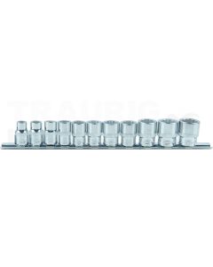 3/8" CHROME-12kant-Stecknuss-Satz. 11-t