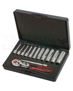 1/4" CHROME+Steckschlüssel Satz, 13tlg