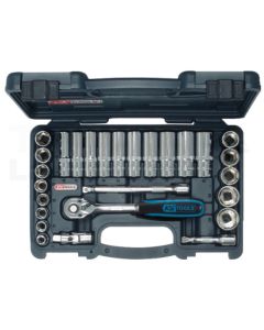 3/8' CHROME+Steckschluessel Satz, 27-tlg