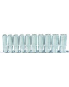 1/4"ChrE-12-kant-Stecknuss-Satz lang,10