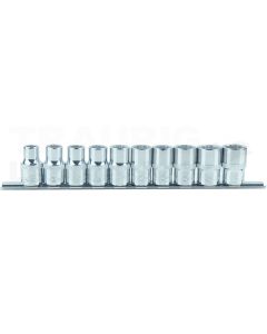 1/2" Chrome+12Kant-Stecknuss-Satz 10-tl