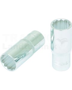 1/2" Chrome+12Kant-Stecknuss, lang, 5/8