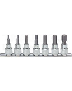 1/4" Chrome+Bit-Stecknusssatz, 7-teilig