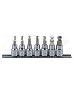 3/8"ChrE-Bit-Stecknuss Innen6k.m.Kugelk