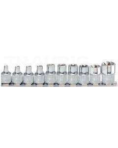 3/8' CHROME+TX -E Stecknuss Satz, 10tlg