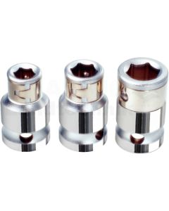 3/8" CHROME+Bit-Adapter Stecknuss