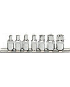 1/4" CHROME+T x -E Stecknuss Satz