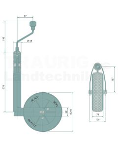 Stützrad m. Softgummirad 240x70