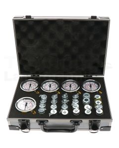 Koffer mit 5 analogen Manometern