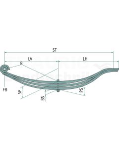 Parabelfeder GK 200/100/1310-P-W-H