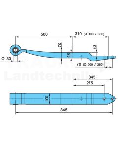 Blattfeder Al-500/310 K-30Sgs1X48 H= 48