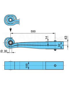 Blattfeder Ot-550/130, Sgs2X43 H= 92