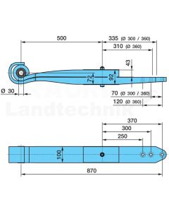 Blattfeder O-500/310+335 Sgs2X43 H= 92