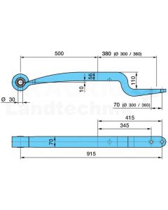 Blattfeder 7Alm 500/380 K110Sgs1X56 H= 56