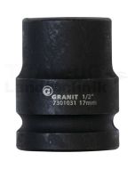 1/2" 6Kant-Kraft-Stecknuss, kurz, 17mm